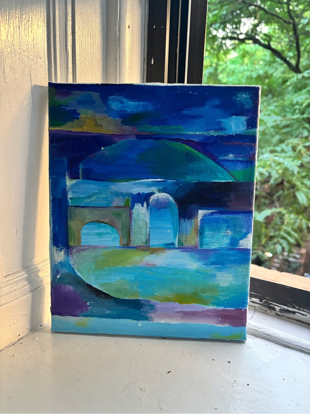 Blue Abstract Landscape Canvas Art